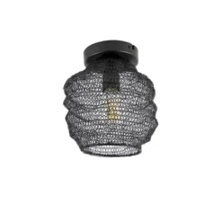 Qazqa plafondlamp nidum zwart e27