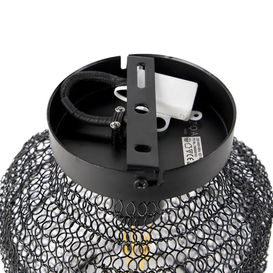Qazqa plafondlamp nidum zwart e27