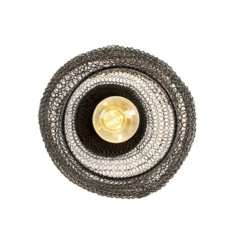 Qazqa plafondlamp nidum zwart e27
