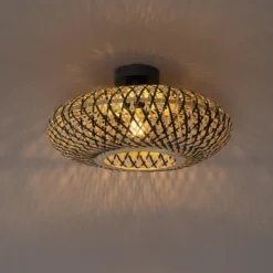 Qazqa plafondlamp ostrava zwart e27