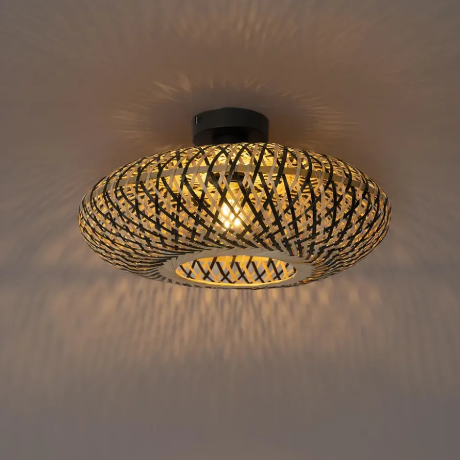 Qazqa plafondlamp ostrava zwart e27