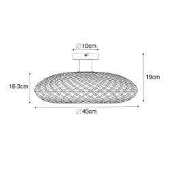 Qazqa plafondlamp ostrava zwart e27