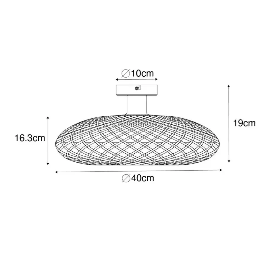 Qazqa plafondlamp ostrava zwart e27