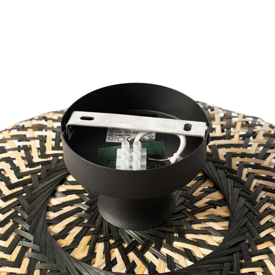 Qazqa plafondlamp ostrava zwart e27