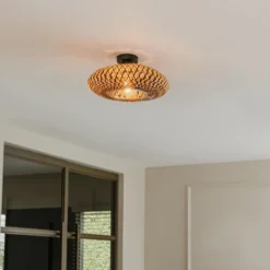 Qazqa plafondlamp ostrava zwart e27