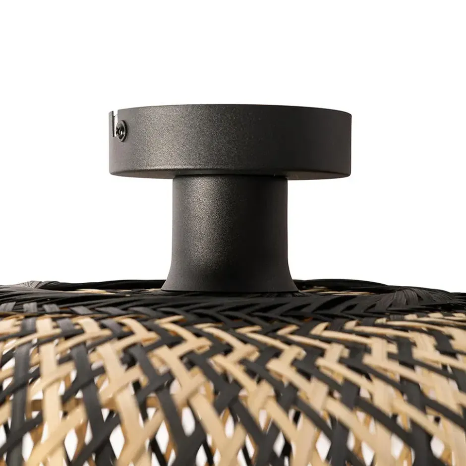 Qazqa plafondlamp ostrava zwart e27