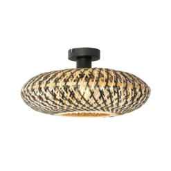 Qazqa plafondlamp ostrava zwart e27