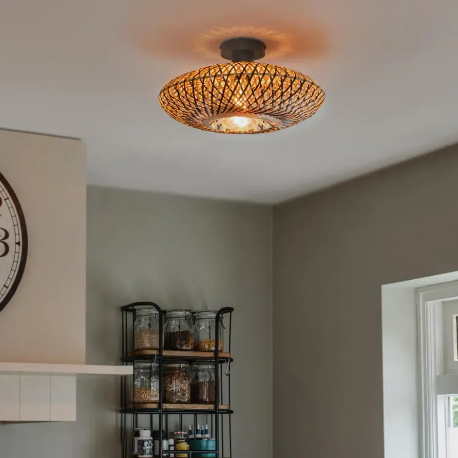 Qazqa plafondlamp ostrava zwart e27
