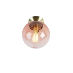 Qazqa plafondlamp pallon roze e27