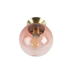 Qazqa plafondlamp pallon roze e27