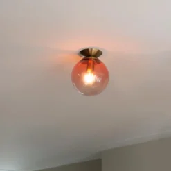 Qazqa plafondlamp pallon roze e27