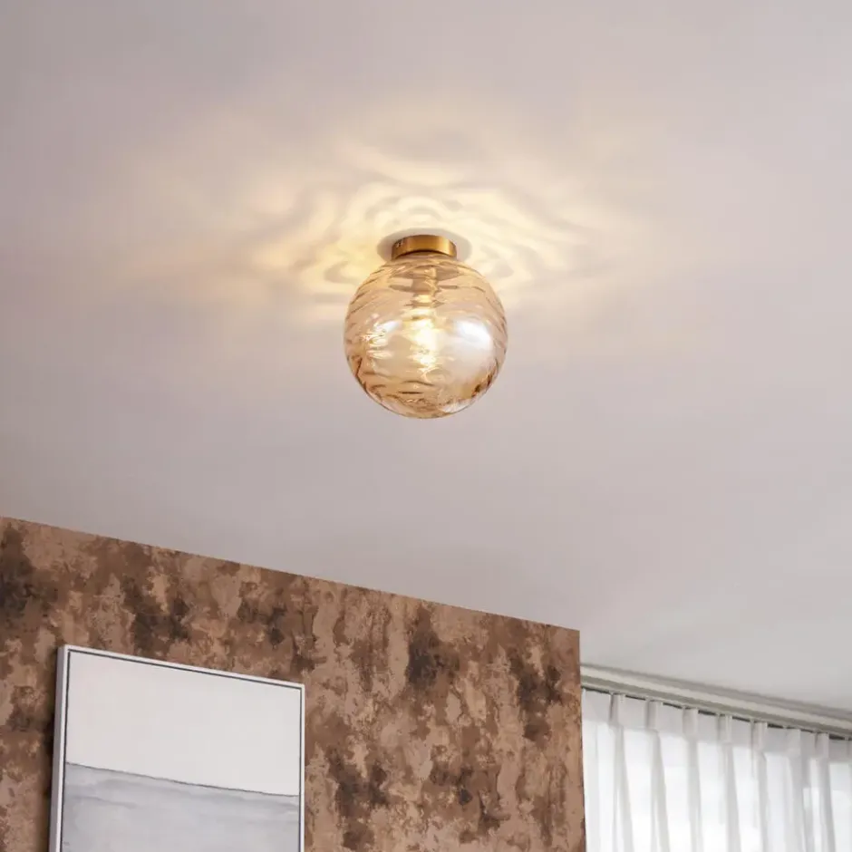 Qazqa plafondlamp pillon goudkleurig e27