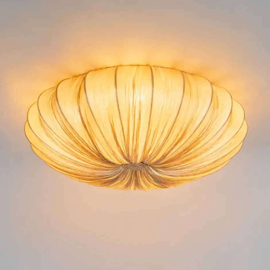 Qazqa plafondlamp plu beige e27