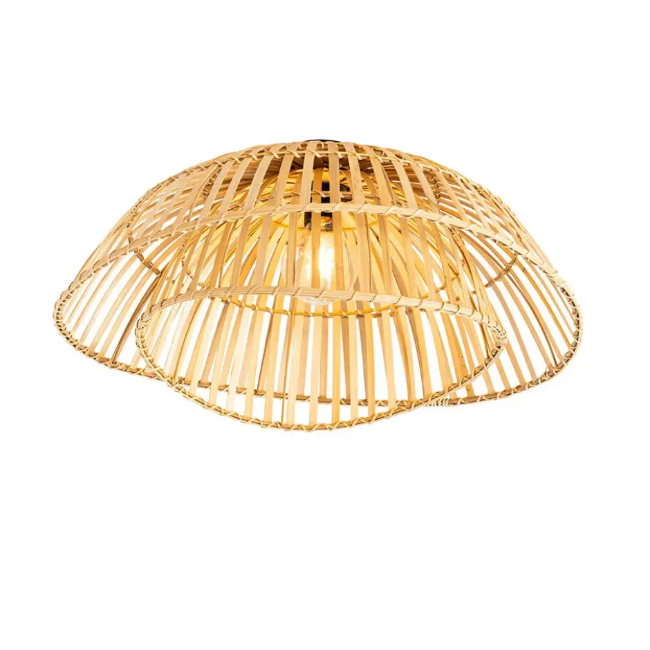 Qazqa plafondlamp pua beige e27