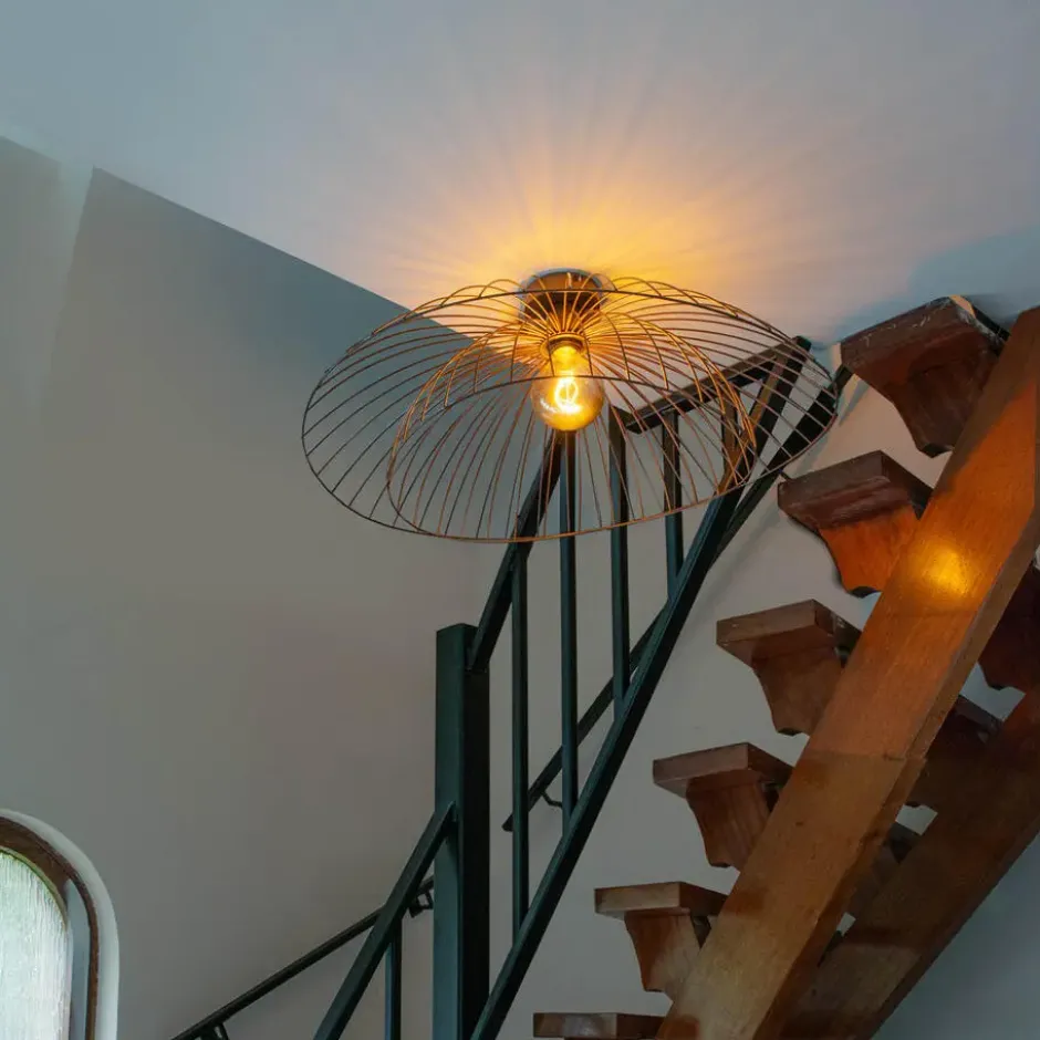 Qazqa plafondlamp pua bronskleurig e27