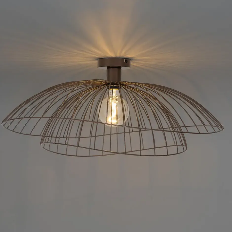 Qazqa plafondlamp pua bronskleurig e27
