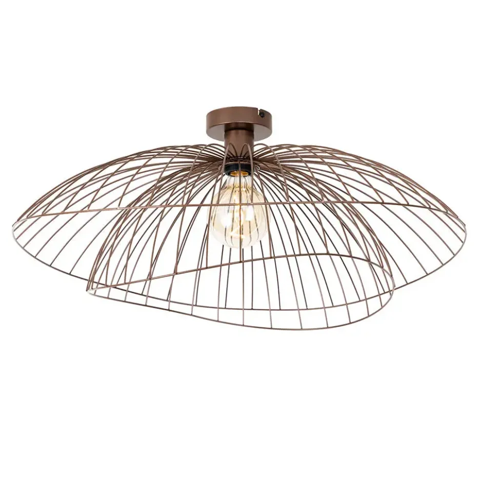 Qazqa plafondlamp pua bronskleurig e27