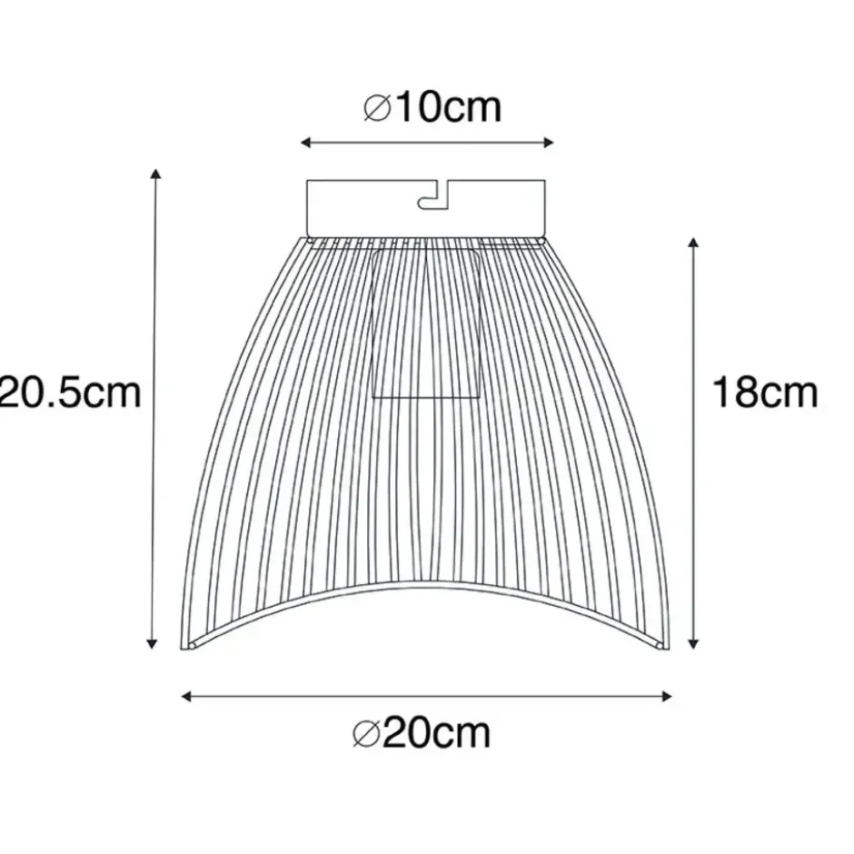 Qazqa plafondlamp pua zwart e27