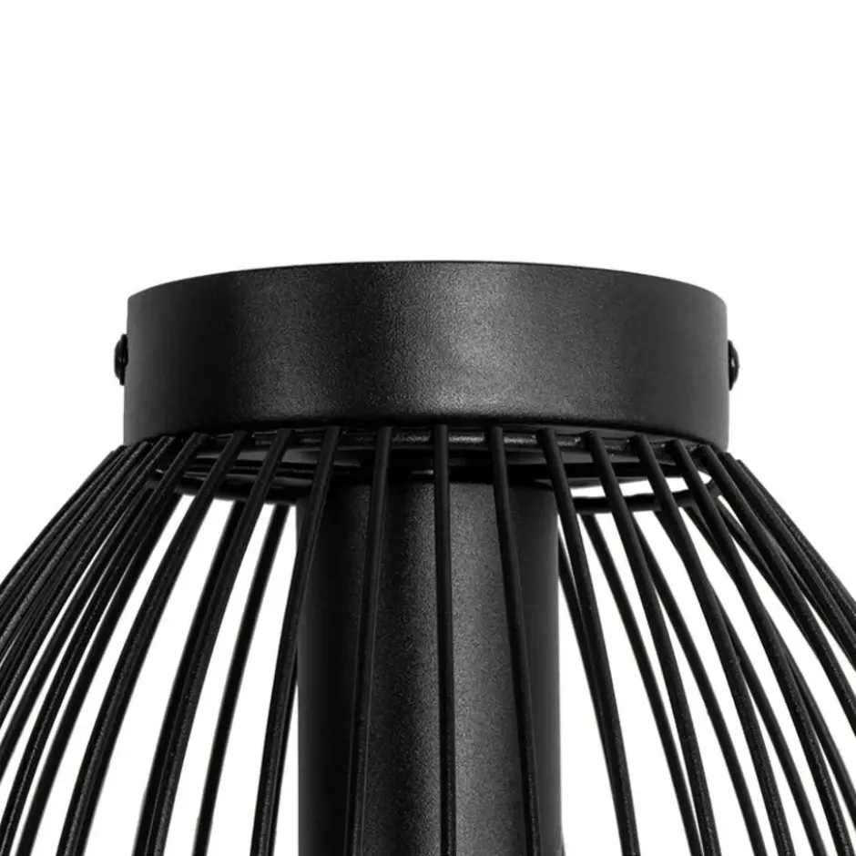 Qazqa plafondlamp pua zwart e27