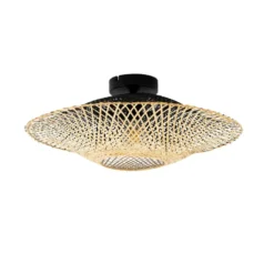 Qazqa plafondlamp rina beige e27
