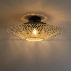 Qazqa plafondlamp rina beige e27