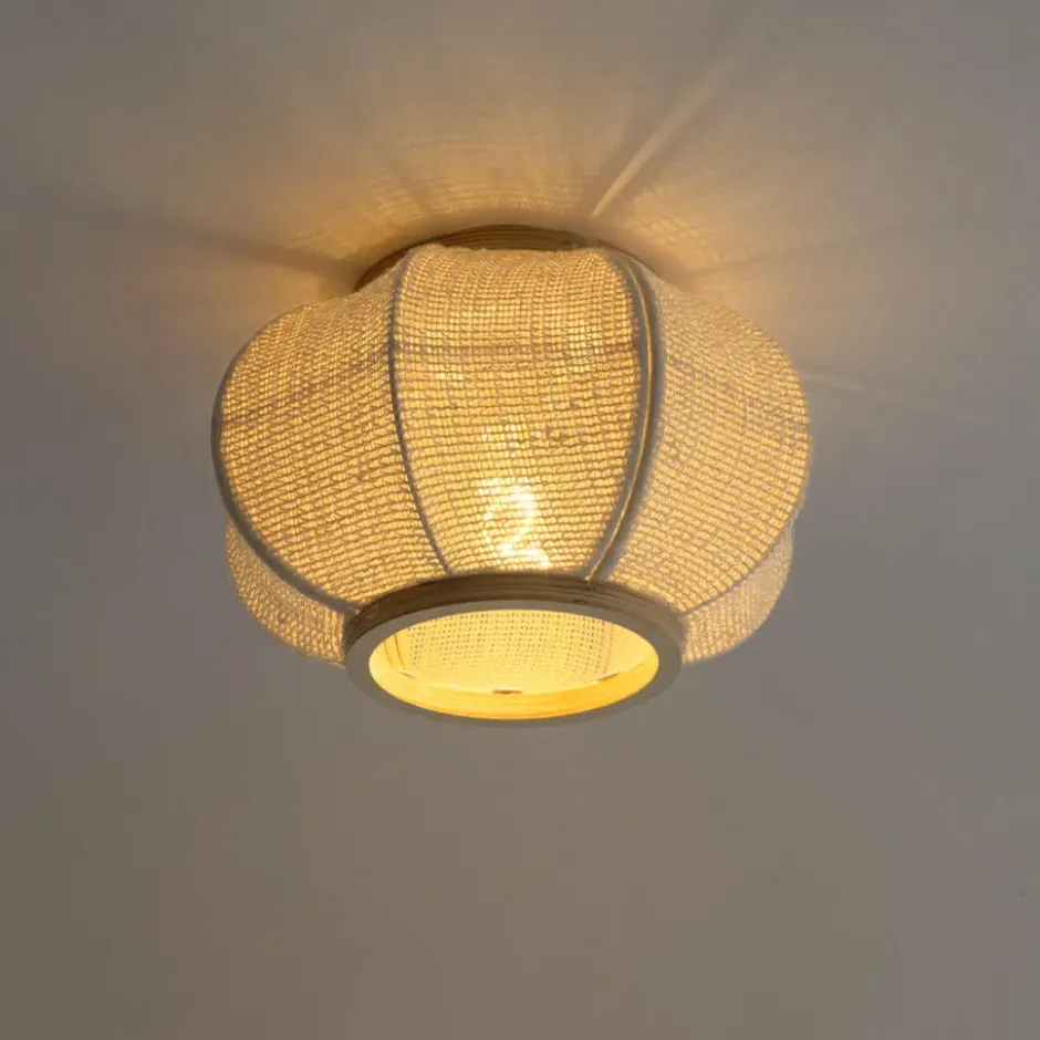 Qazqa plafondlamp rob beige e27