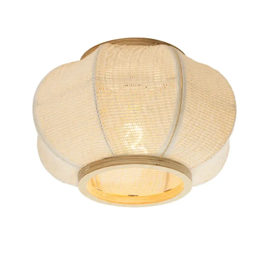 Qazqa plafondlamp rob beige e27