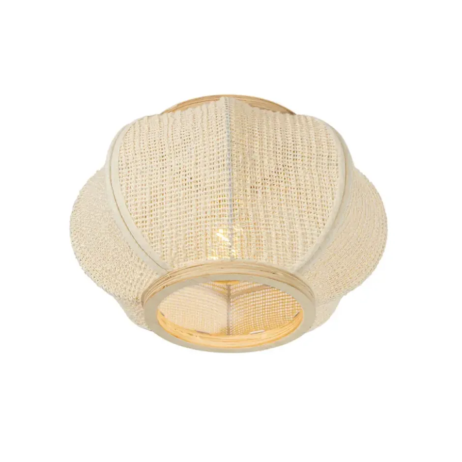 Qazqa plafondlamp rob beige e27