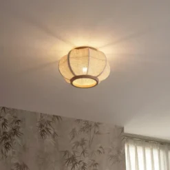 Qazqa plafondlamp rob beige e27