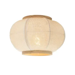 Qazqa plafondlamp rob beige e27