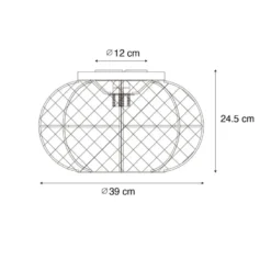 Qazqa plafondlamp rob beige e27