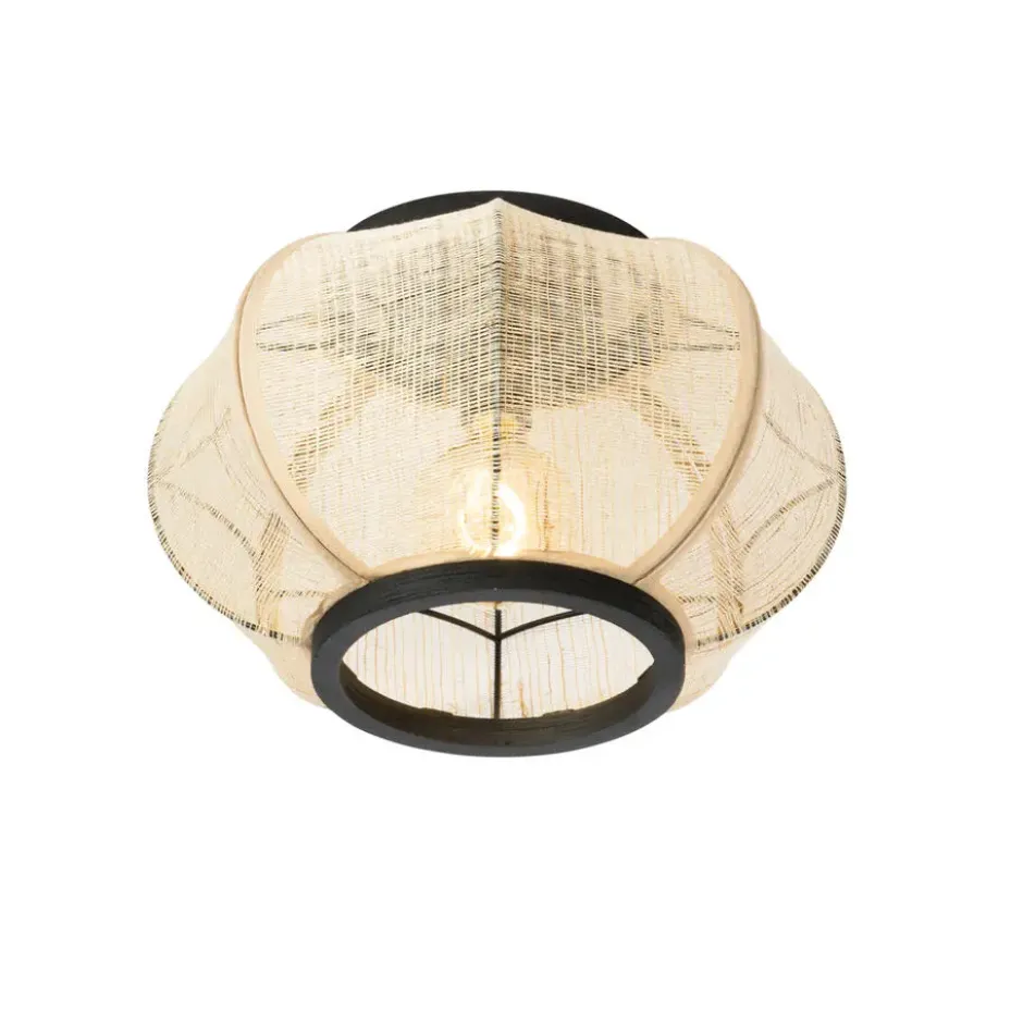Qazqa plafondlamp rob beige e27
