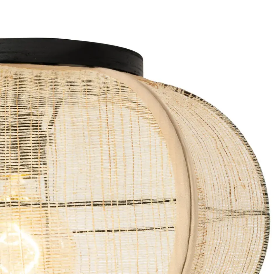 Qazqa plafondlamp rob beige e27