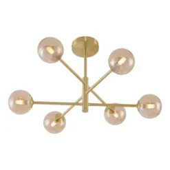 Qazqa plafondlamp ryan goudkleurig g9