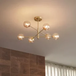 Qazqa plafondlamp ryan goudkleurig g9