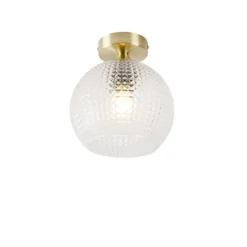 Qazqa plafondlamp sphere goudkleurig e27