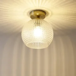 Qazqa plafondlamp sphere goudkleurig e27