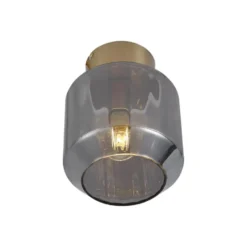Qazqa plafondlamp stiklo goudkleurig e27
