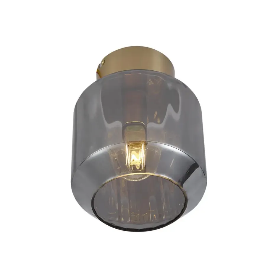 Qazqa plafondlamp stiklo goudkleurig e27