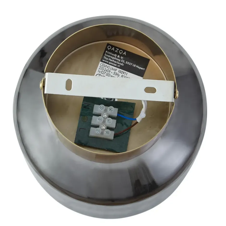 Qazqa plafondlamp stiklo goudkleurig e27