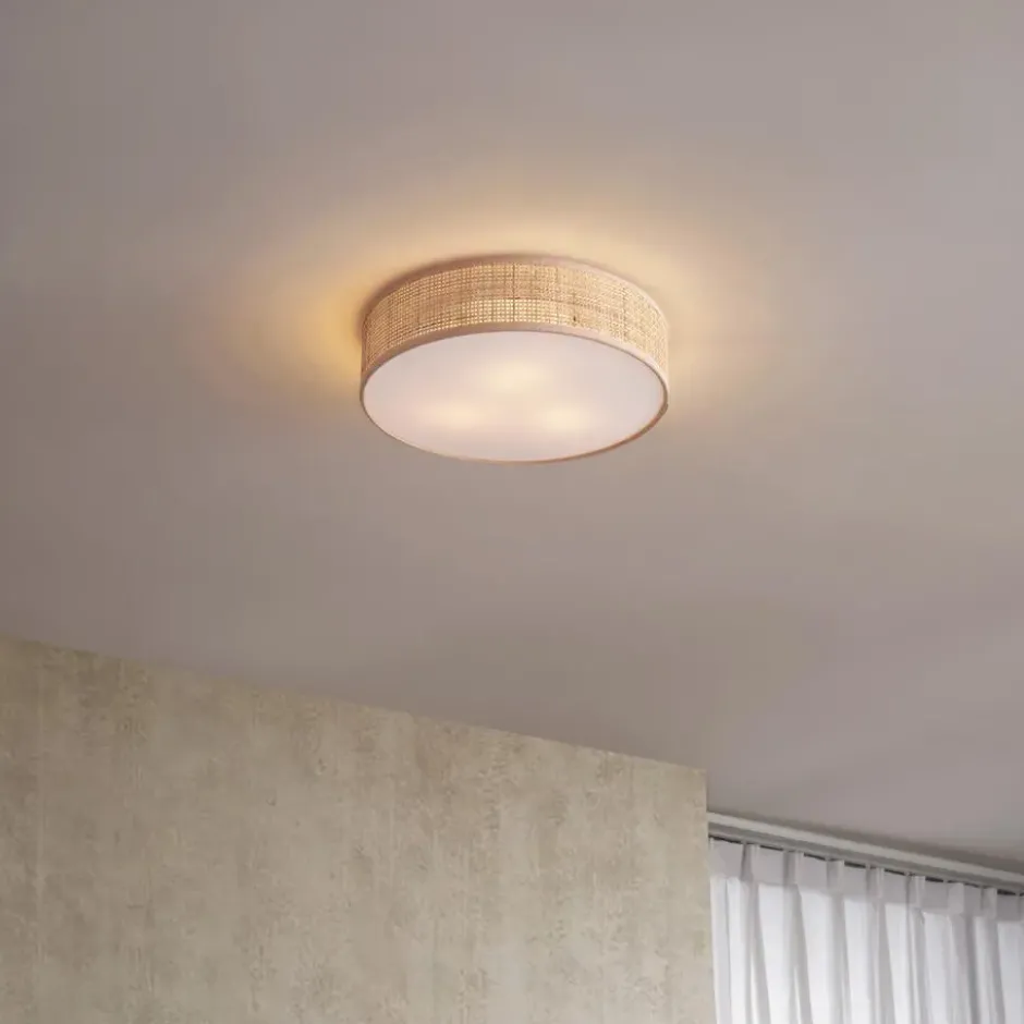 Qazqa plafondlamp trammy beige e27
