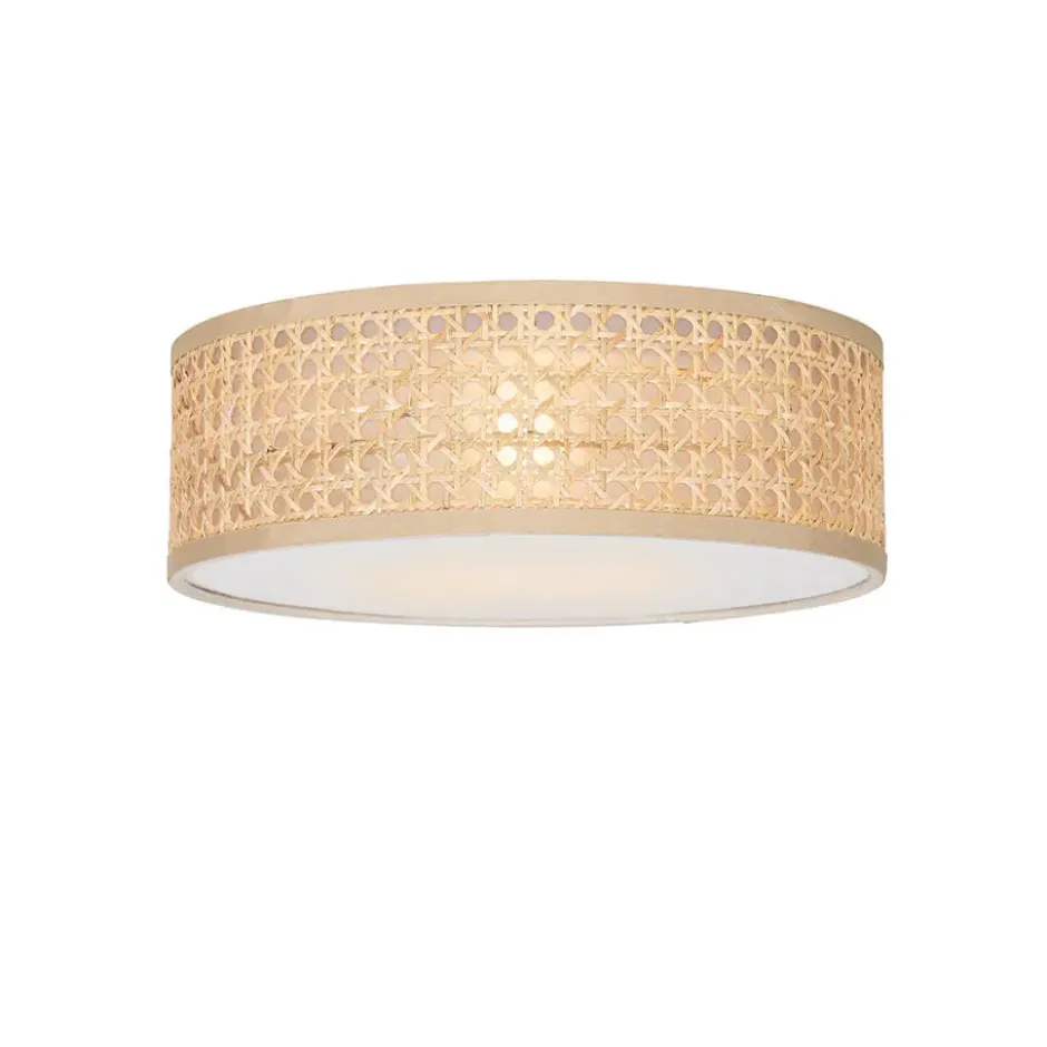 Qazqa plafondlamp tromma beige e27