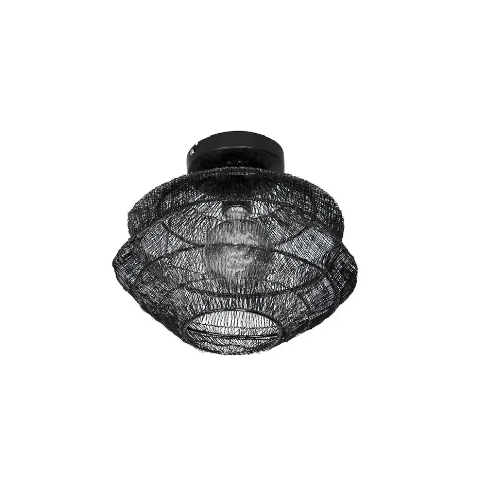Qazqa plafondlamp vadi zwart e27