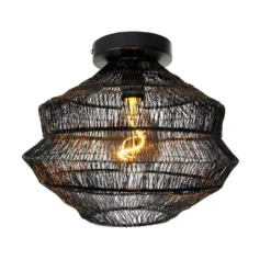 Qazqa plafondlamp vadi zwart e27