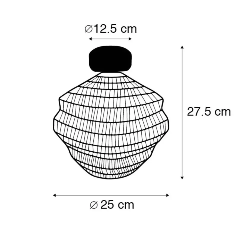 Qazqa plafondlamp vadi zwart e27