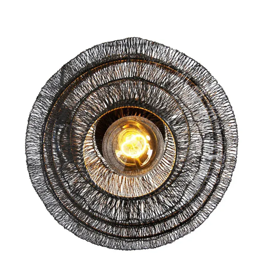 Qazqa plafondlamp vadi zwart e27