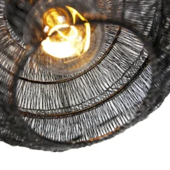 Qazqa plafondlamp vadi zwart e27
