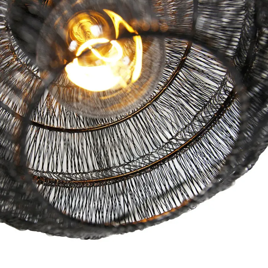Qazqa plafondlamp vadi zwart e27
