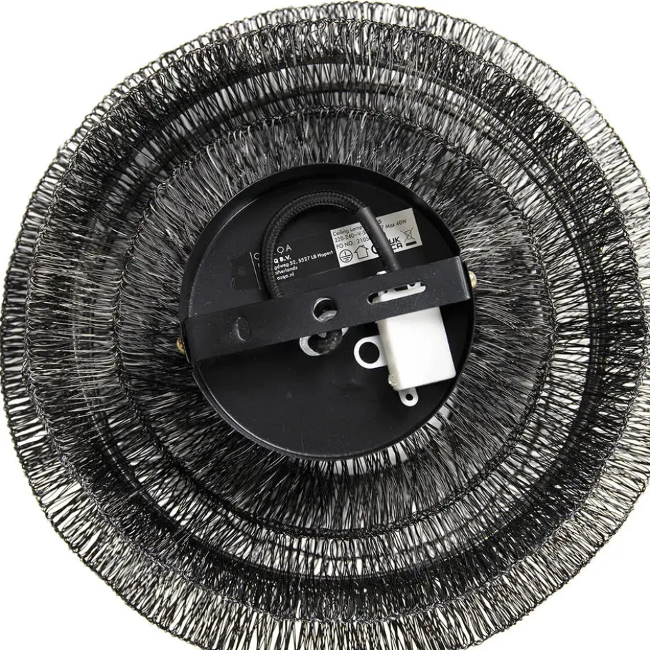 Qazqa plafondlamp vadi zwart e27