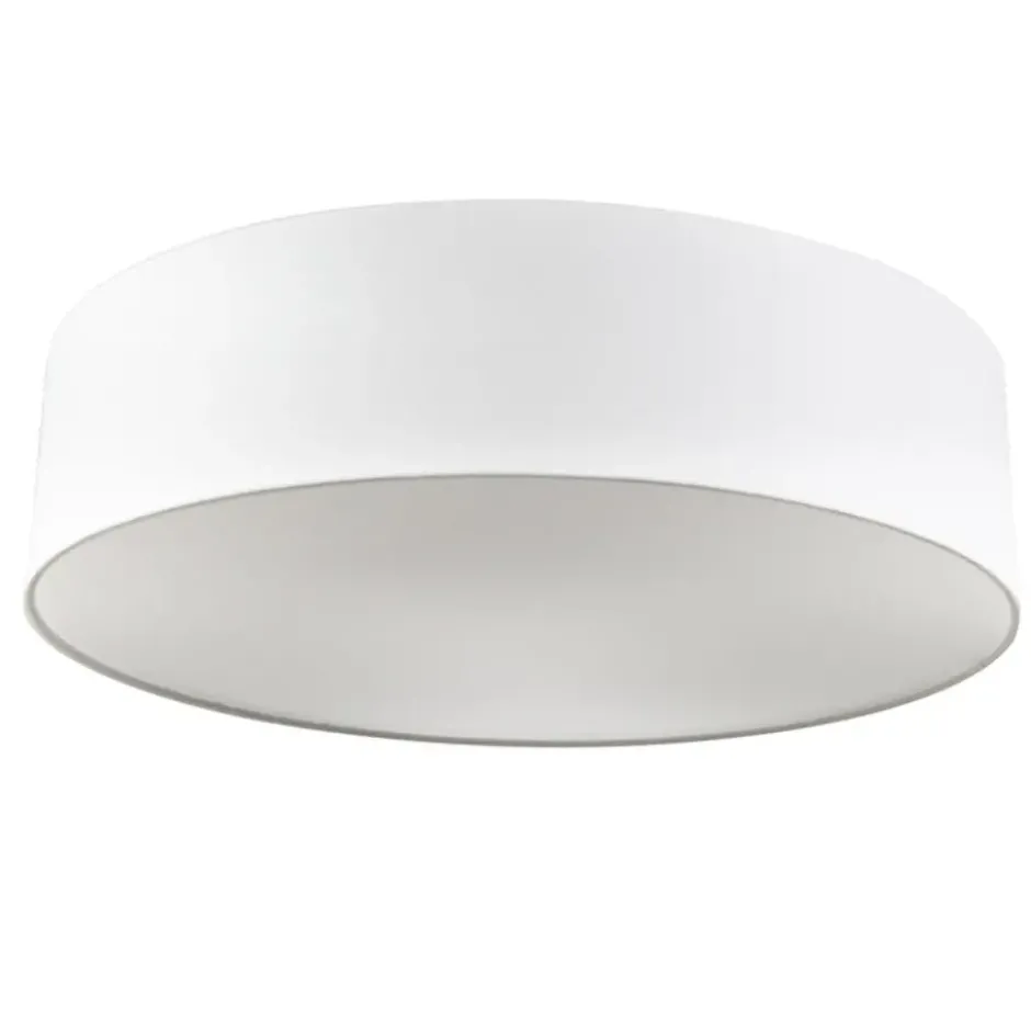 Qazqa plafondlamp van stof drum led wit geïntegreerde led